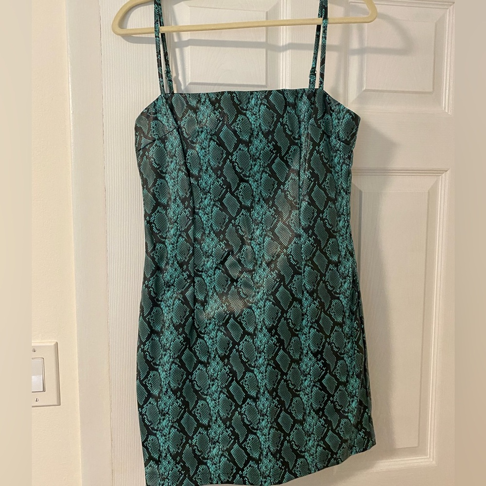 Tiger Mist faux leather snake skin dress Large